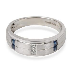 Vera Wang Love Collection Diamond & Sapphire Men's Wedding Band in 14KT Gold